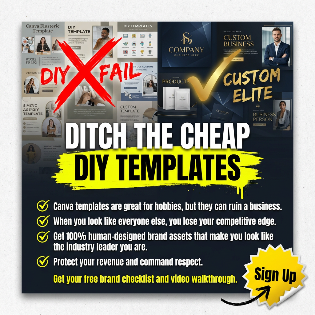 Ad 6: Ditch the cheap DIY templates Brand Savage ad